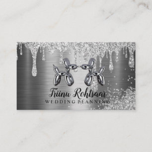 Event Planning Party Decoration Glitter Balloons  Business Card