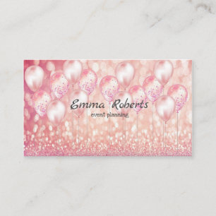 Event Planning Pink Shining Modern Business card