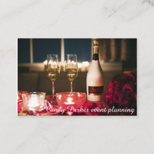 Event Planning Sparkling Wine Macro Business Card