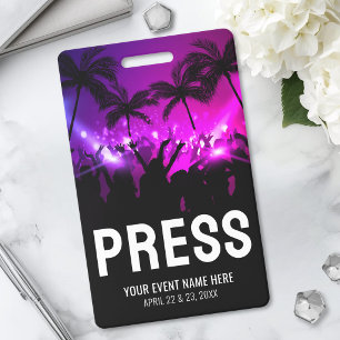 Event Press Pass ID Badge