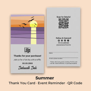 Event Reminder · QR Code · Summer Thank You Business Card