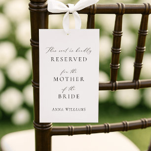 Event seat tag, reserved seat tag, chair tag, invitation