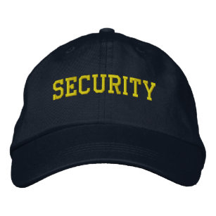 Event Security Golden Yellow on Black Embroidered Hat
