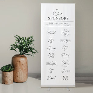 Event Sponsor Logos Business Donors Backdrop Retractable Banner