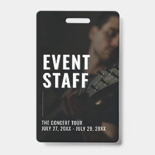 Event Staff Backstage Pass with Photo ID Badge
