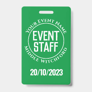 Event Staff Badge ID Badge