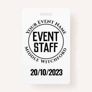 Event Staff Badge ID Badge