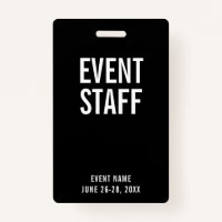 Event Staff Black All Access Pass