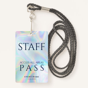 Event Staff Holographic All Access Pass Employee ID Badge