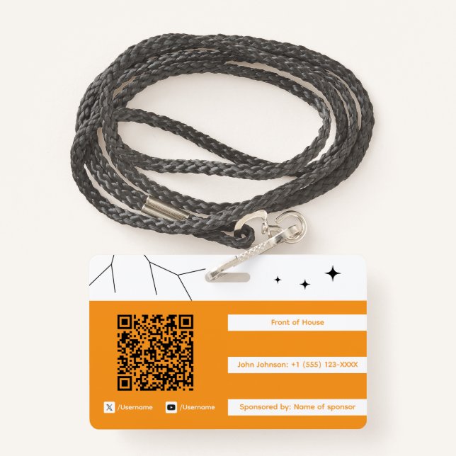 Event Staff ID Badge (Back with Lanyard)