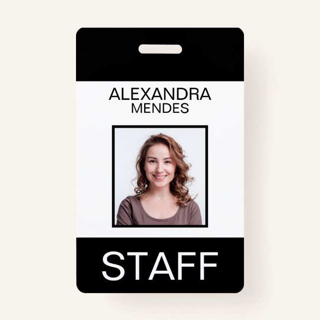 Event Staff Modern Name Badge Custom Logo ID Badge (Front)