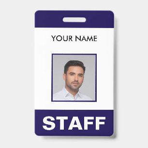 Event Staff Modern Name Badge Custom Logo ID Badge