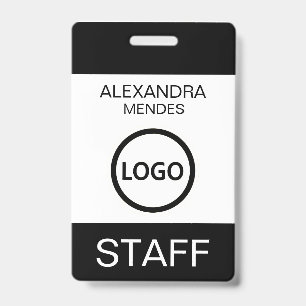 Event Staff Modern Name Badge Custom Logo ID Badge
