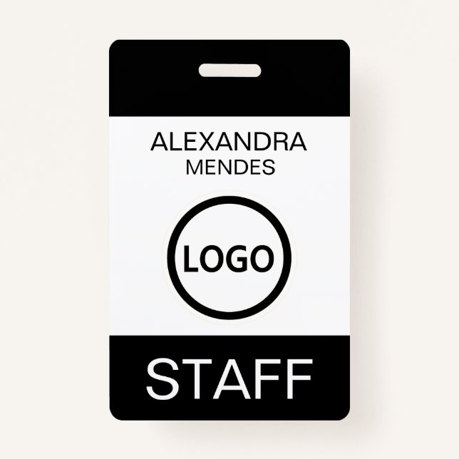 Event Staff Modern Name Badge Custom Logo ID Badge (Front)