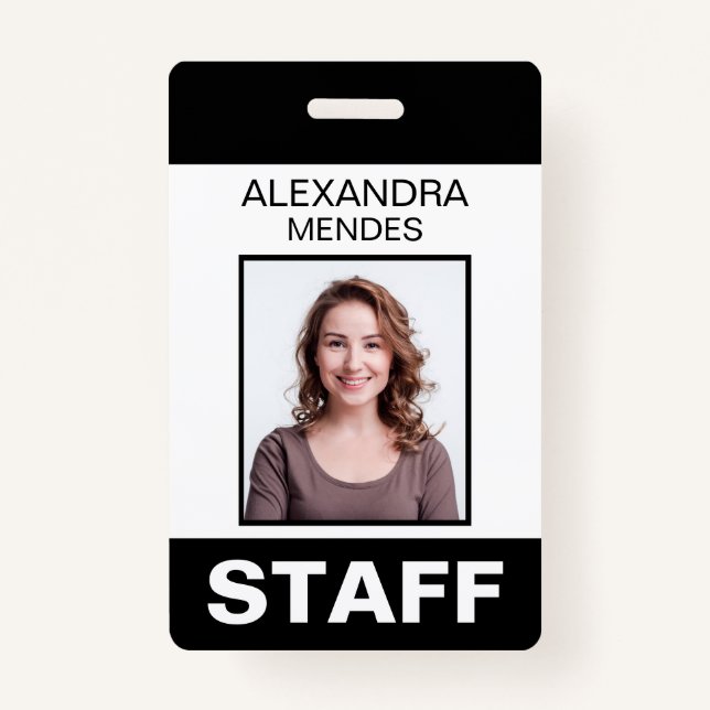 Event Staff Modern Name Badge Custom Logo ID Badge (Front)
