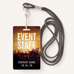 Event Staff Photo Custom Name Concert ID Badge