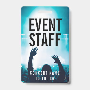 Event Staff Photo Custom Name Concert ID Badge