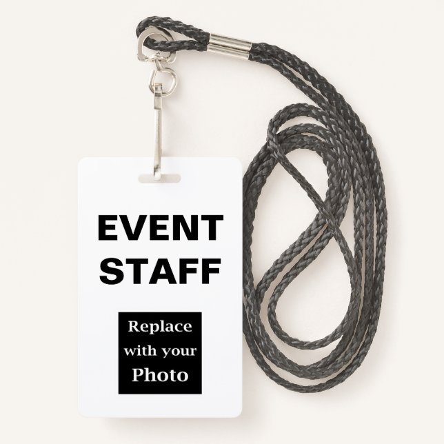 Event Staff Photo ID Badges (Front with Lanyard)
