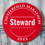 Event Steward Badge Button<br><div class="desc">A badge for an Event Steward. Change the wording to your details. Steward badge. Official Steward badge. Red and white.</div>