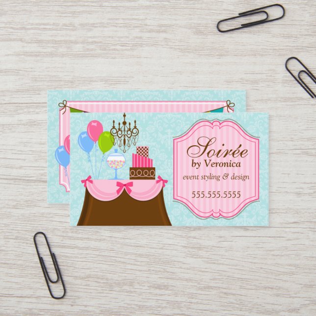 Event Stylist and Design Business Card (Front/Back In Situ)