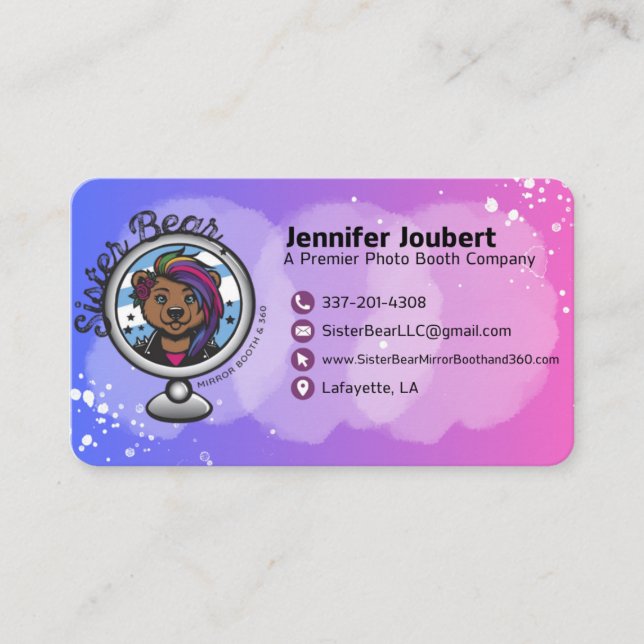 Event Vendor Business Card Template with QR Code (Front)
