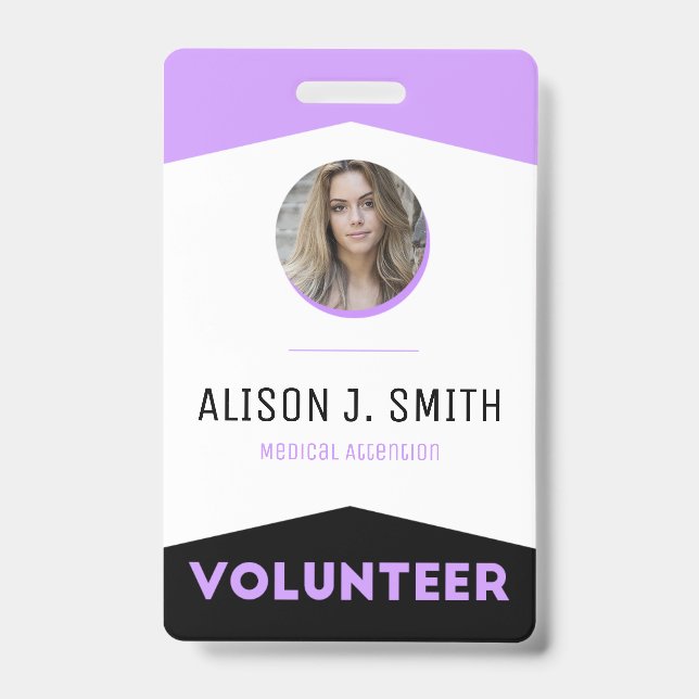 Event Volunteer Modern Badge ID Badge (Front)