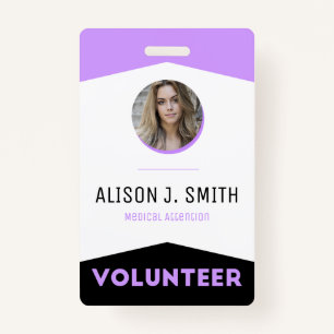 Event Volunteer Modern Badge ID Badge