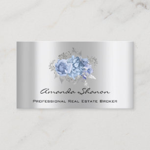 Event Wedding Planner Floral Silver Logo QRCODE  Business Card