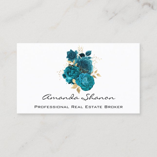 Event Wedding Planner Gold Roses White LogoQRCODE  Business Card (Front)