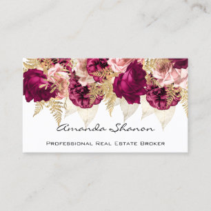 Event Wedding Planner Red Floral  Logo QR CODE  Business Card