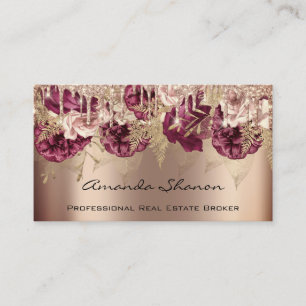 Event Wedding Planner Rose Gold Drip Logo QRCODE Business Card