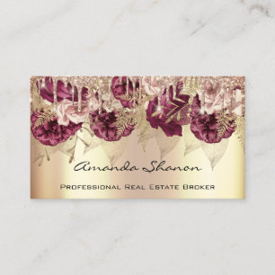 Event Wedding Planner Rose Gold Drips LogoQR Code Business Card