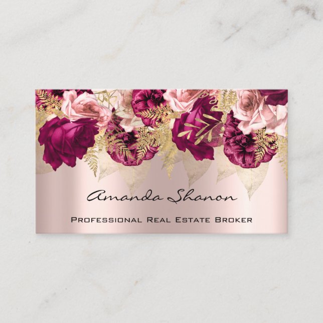 Event Wedding Planner Roses Floral  Logo QR CODE  Business Card (Front)