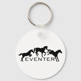 Eventer with Three Jumping Horses Key Ring