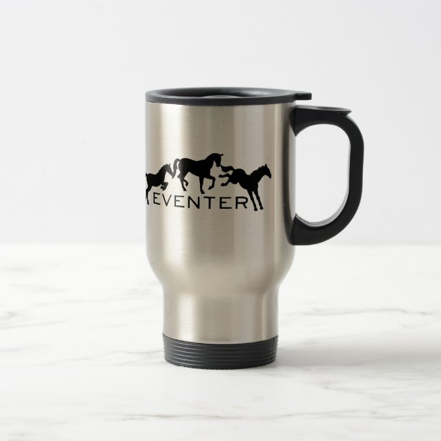 Eventer with Three Jumping Horses Travel Mug (Right)