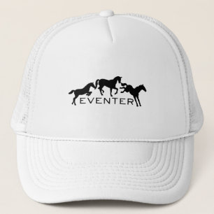 Eventer with Three Jumping Horses Trucker Hat