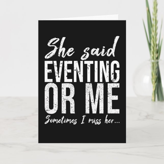 Eventing funny sports gift idea card (Front)