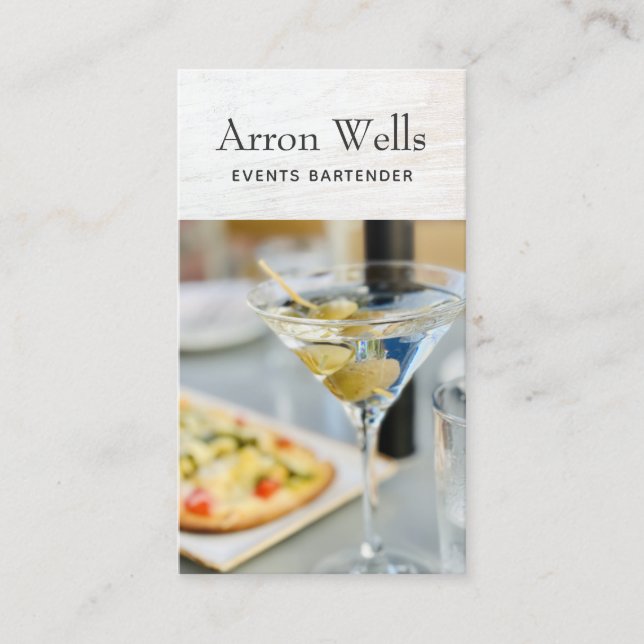 Events Bartender Business Card (Front)