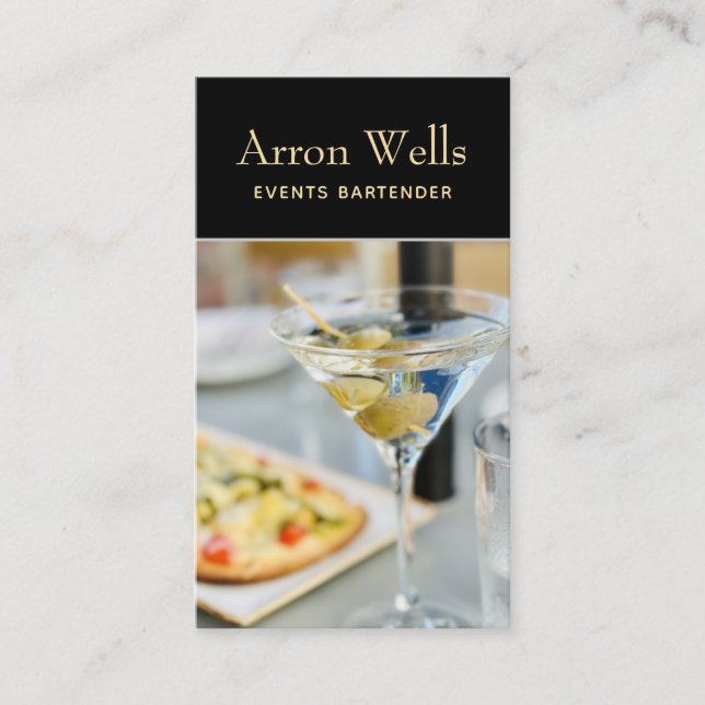 Events Bartender Business Card (Front)