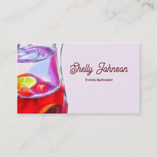 Events Bartender Fiesta Watercolor Red Sangria Business Card