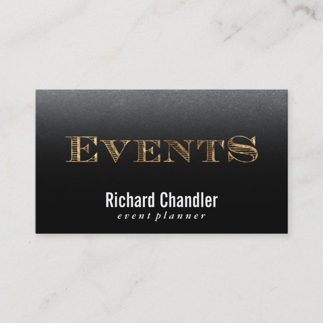 Events | Gold / Slate Business Card (Front)