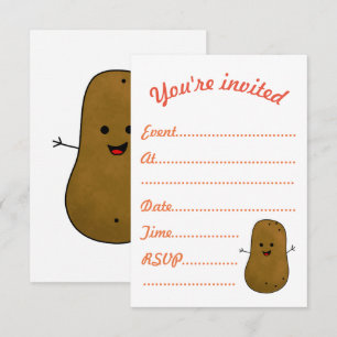 Events Invite, Cute Happy Potato Invitation