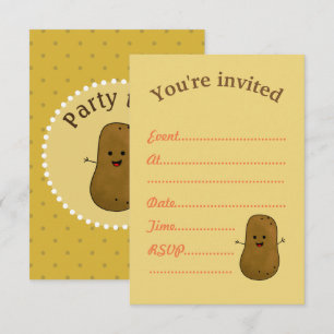 Events Invite, Cute Happy Potato Invitation