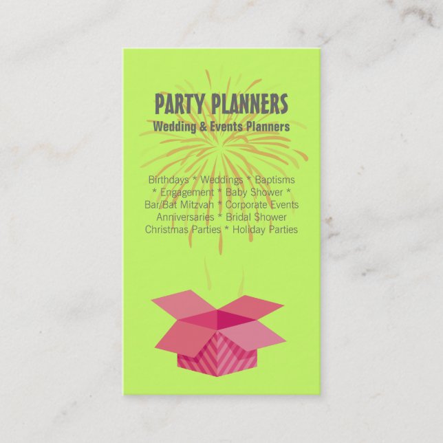 Events Management Company Business Card (Front)