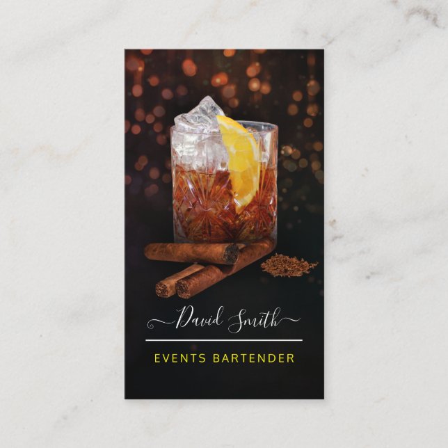 Events Professional Barman Business Card (Front)