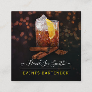 Events Professional Barman Square Business Card