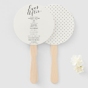 Ever After Calligraphy Script Chic Wedding Program Hand Fan
