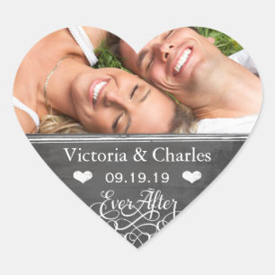 Ever After Chalkboard Wedding Save the Date Seal