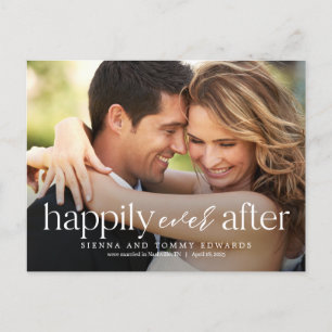 Ever After Editable Colour Wedding Announcement Postcard