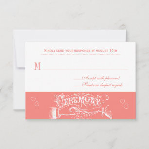 Ever After Peach Chalkboard Response Card